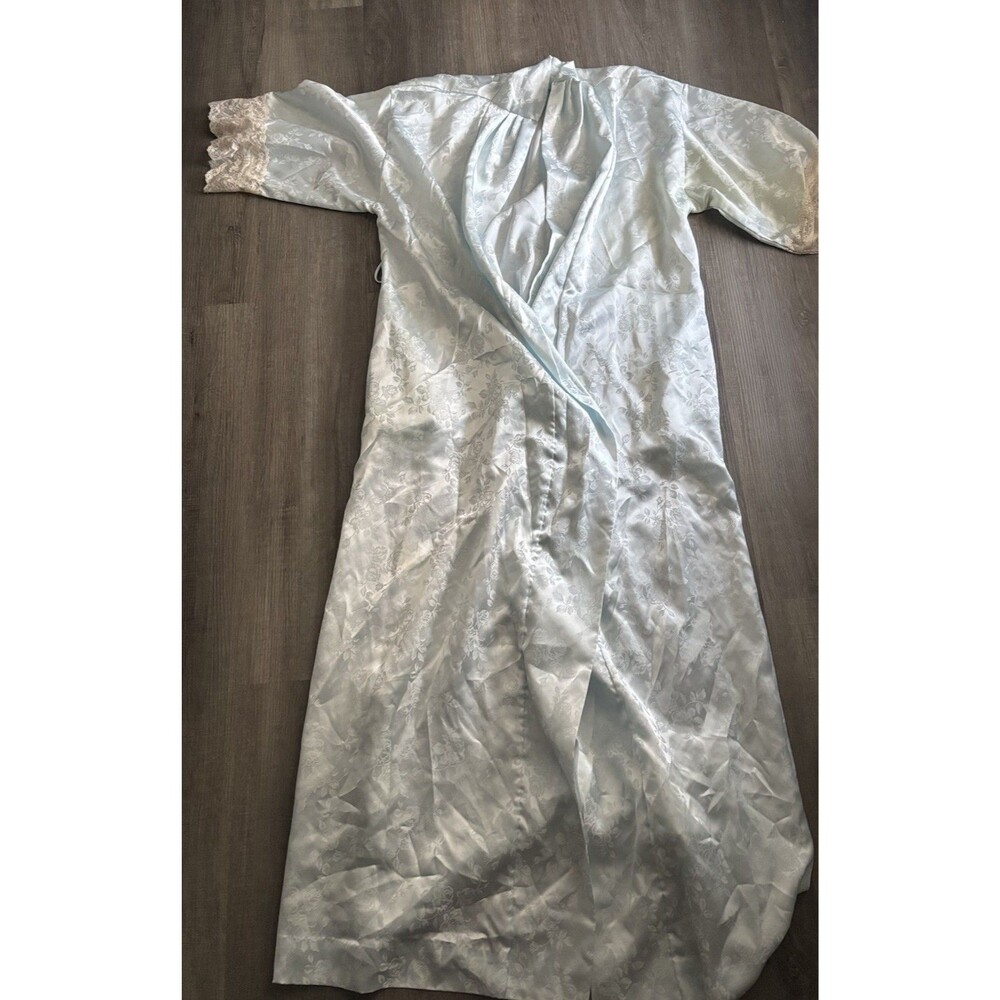 Vintage Christian Dior Floral Full Length Wrap Robe Dressing Gown size Small